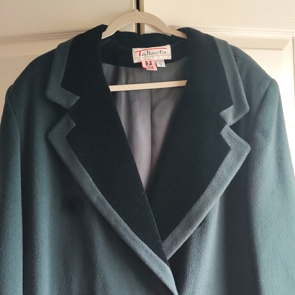 Talbots Vintage Women's Long Pea Coat Dark Green Size 18 - Picture 2 of 10
